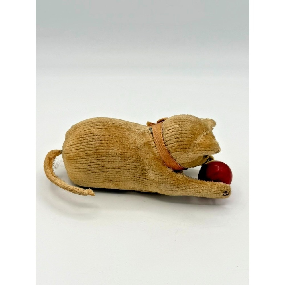 Vintage Wind Up Mouse Toy Plush Clockwork Mouse With Rolling Ball Japan